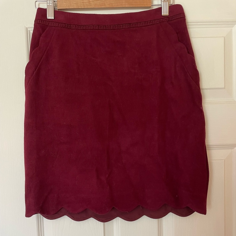 Skies Are Blue burgundy corduroy skirt